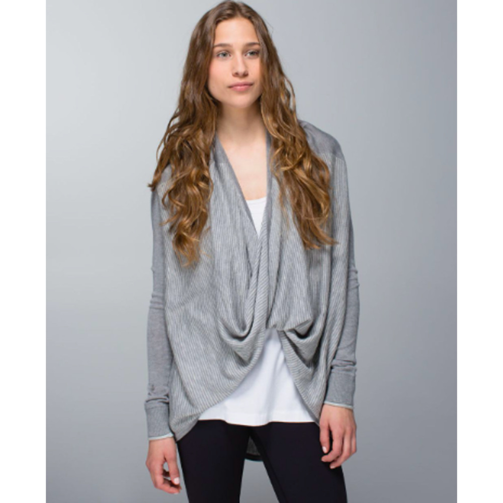 Lululemon athletica Iconic Wrap Heathered Long Sleeve Sweater Size 2